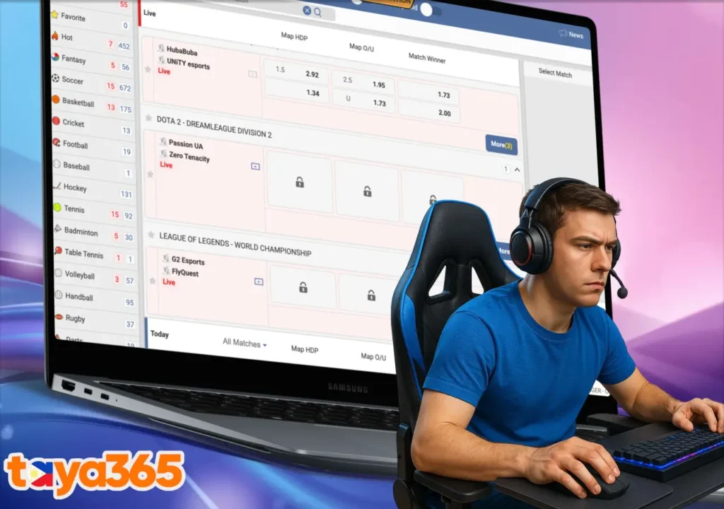 Overview of e-sports betting categories such as Dota 2, LoL, and CS2